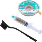 Leo Antistatik Temizleme Fırçası Goot Wick CP-3515 Lehim Sökme Teli 3.5mm ve Lehim Toplama Anakart Tamir Seti