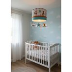 Leo Baby Room Tilki Ayı Desenli Mint Turuncu Beyaz Oyuncaklı Çocuk Bebek Odası Tasarım Avize Tavan Aydınlatma