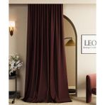Leo Boutique Curtain Düz Pilesiz Blackout Karartma Fon Perde %100 Işık Geçirmez Fon Perde Tek Parça - Bordo - 350 x 250 cm