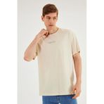 Leo Erkek Oversize Tshirt %100 Pamuk Bisiklet Yaka Baskı Detaylı Basic Tişört Mtlce83
