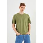 Leo Erkek Oversize Tshirt %100 Pamuk Cep Detaylı Bisiklet Yaka Basic Tişört Mtlce75