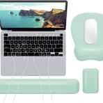 Leolee Mouse Pad Bilek Desteği ve Klavye Bilek Dayanağı, Kaymaz PU Tabanlı, Bellek Köpüğü, Ağrı kesici Ergonomik Mouse Pad Seti, Bilgisayar, Dizüstü Bilgisayar, Oyun ve Ofis için