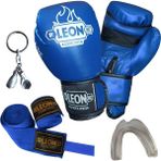 Leon 1982 10 Oz Blade Training Mavi Boks Eldiveni Bandaj Dişlik Anahtarlık Seti