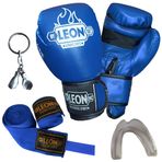 Leon 1982 6 Oz Blade Training Mavi Boks Eldiveni Bandaj Dişlik Anahtarlık Seti