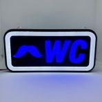 Leon Işık 'erkek Wc' Işıklı Özel Tabela-Led ile Neon Görünümlü Tabela-Mavi - 25 X 12 CM