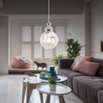 Leon Tekli Krom Sarkıt Salon Avize Çap:15cm