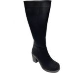 Leona 2503-21 Deri Trend Fashion Siyah Kadın Çizme