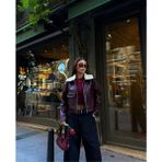 Leona Yaka Peluş Detay Ceket 2596 - Bordo - 38
