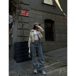 Leona Yaka Peluş Detay Ceket 2596 - Taş Rengi - 36
