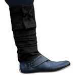 Leonardo Carbone® Erkek Baldır Sargısı Karl | Sağlam tutuş | LARP için mükemmel | Karnaval, Cadılar Bayramı, Cosplay, LARP, Viking, Orta Çağ, Kostüm, Aksesuar | Yün Siyah
