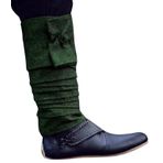 Leonardo Carbone® Erkek Baldır Sargısı Karl | Sağlam tutuş | LARP için mükemmel | Karnaval, Cadılar Bayramı, Cosplay, LARP, Viking, Orta Çağ, Kostüm, Aksesuar | Yün Yeşil