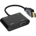 Leonpro Hdmı To Hdmı+Vga+Audio 5V1A Power Beslemeli Çevirici - Siyah