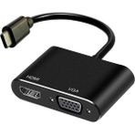 Leonpro Type C To Hdmı+Vga Çevirici Dönüştürücü Adaptör USB C Çevirici - Siyah