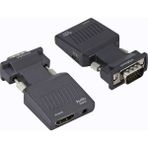 Leonpro VGA To HDMI Çevirici 3.5mm Ses Kablosu ile Tv Monitörü Projektör Için Uygun - Siyah