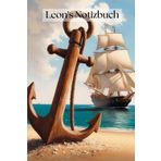 Leon´s Notizbuch: Personalisiertes liniertes Anker Notizbuch für Leon