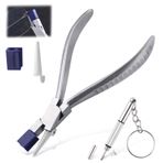 LEONTOOL Naylondan içbükey gözlük çerçevesi pensesi, 6 inç (15,2 cm) paslanmaz çelik, mini tornavidalı optik gözlük onarım alet seti