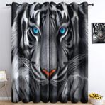 Leopar baskılı karartma perdesi, yatak odası için, G 150 x Y 166 cm, ısı yalıtımı, gürültü azaltıcı, yıkanabilir polyester elyaf, çocuk odası ve oturma odası için ideal