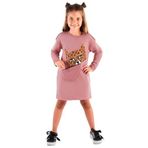 Leopar Cepli Kız Çocuk Elbise