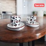 Leopar Desenli 2 Kişilik Kahve Fincanı Takımı, 4 Parça, 100 ml - Seçenek 1