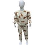 Leopar Desenli Çocuk Takım - 6 Yaş - Bej