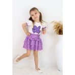 Leopar Desenli Etekli Kız Çocuk 2 Li Takım 2/6 Yaş - Mürdüm - 2 Yaş