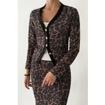 Leopar Desenli Hırka Etek Takım-Kahve Çok Renkli -40
