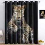 Leopar desenli karartma perdesi, yatak odası, gürültü azaltıcı, ısı yalıtımı, yıkanabilir, 150 x 166 cm, çocuk odası ve oturma odası için ideal