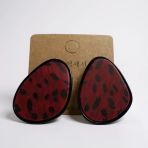 Leopar Desenli Kırmızı Küpe