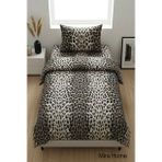 Leopar Desenli Pamuklu Lastikli Çarşaflı Tek Kişilik Nevresim Takımı (100x200 Cm)