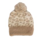 Leopar Desenli Ponponlu Triko Bere Kız Çocuk F2395A825WN