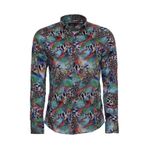 Leopar Desenli Slim Fit Uzun Kollu Çok Renkli Erkek Gömlek