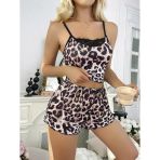 Leopar Desenli Şortlu Gecelik Pijama Takımı 5048