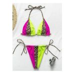 Leopar Desenli Üçgen Bikini Takımı (S)