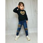 Leopar Detaylı Kız Çocuk Takım