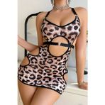 Leopar Elbise Kadın Seksi Fantazi Kostüm 3822