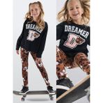 Leopar Kız Çocuk T-Shirt Tayt Takım - 8 Yaş - Siyah