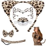 Leopar kostümü, kadın, karnaval, leopar kostümü, kuyruk ve papyon, kedi kulakları taç, çocuk, leo kulaklar, hayvan kostümü, kadın yüz dövmesi, karnaval parti dekorasyonu (leopar)