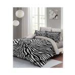 Leopar Lastikli Çarşaflı %100 Pamuk Saten Çift Kişilik Nevresim Takımı Classical Zebra