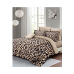 Leopar Lastikli Çarşaflı %100 Pamuk Saten Çift Kişilik Nevresim Takımı Small Leopard
