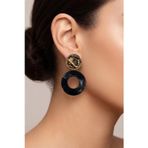 LEOPAR SİYAH HALKA KÜPE 5 CM.