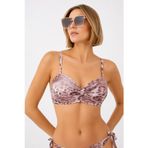 Leopar Straplez Tek Üst Bikini