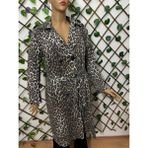 Leopar Trençkot - Gri - Açık Kahve - Beyaz - 38