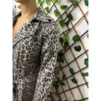 Leopar Trençkot - Gri - Açık Kahve - Beyaz - 40