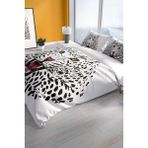 Leopard 3D Pamuk Saten Çift Kişilik Nevresim Seti Nevresim Takımı - Renkli - Standart