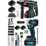 Leopard Alman Teknoloji 256 Vf Ikili Set Somun Sıkma Darbeli Kırıcı Delici Hilti 4 Batarya 2 Şarj Aleti