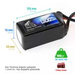 Leopard Power 1300 mAh 22.2V 6S 30C Lityum Polimer Lipo Batarya