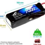 Leopard Power 7000 mAh 22.2V 6S 25C Lityum Polimer Lipo Batarya Pil