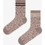 Leopard Shiny Stripe Bej 2li Soket Çorap - Ten - Standart
