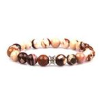 Leopard Skin Jasper Doğal Taş Bileklik 8 Mm Küre Kesim