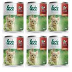 Leo's 6x400 gr Tavuk Parça Etli Soslu Yavru Kedi Konservesi
